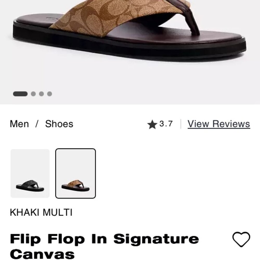 Coach 9 Brown Men's Flip Flops - Picture 7 of 7